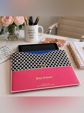 Juicy Couture iPad Sleeve Case NWT | Black Polka Dot Tablet Cover | Chic Tech